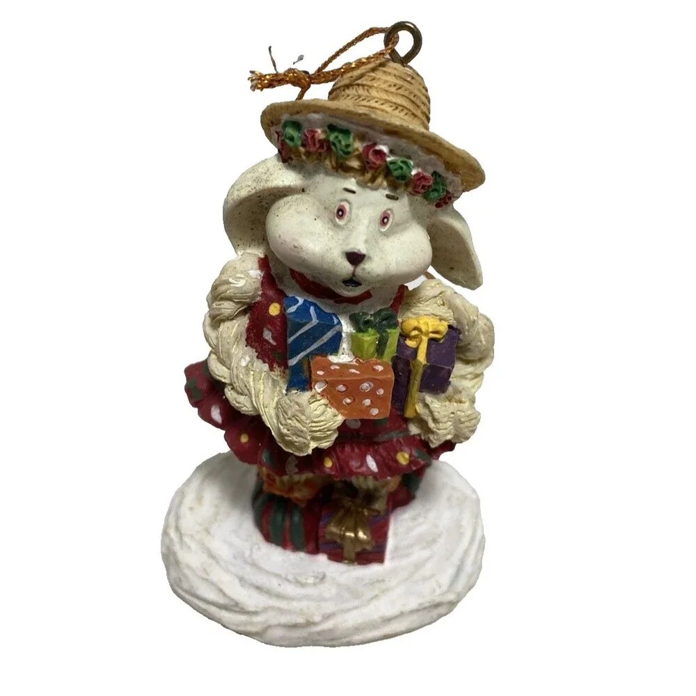 House of Lloyd Christmas Around World Ornaments Rabbit Girl  With Presents